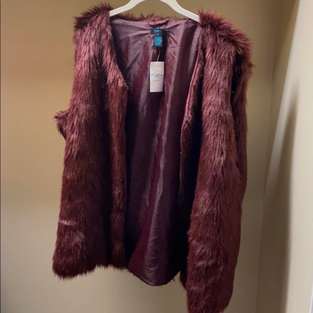 Plus Size Burgundy Vest